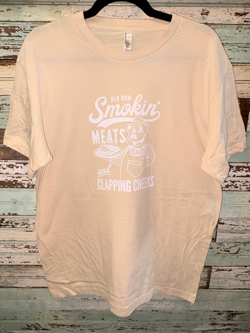 American Apparel Cream Short-Sleeve Smokin' Meats Graphic Tee